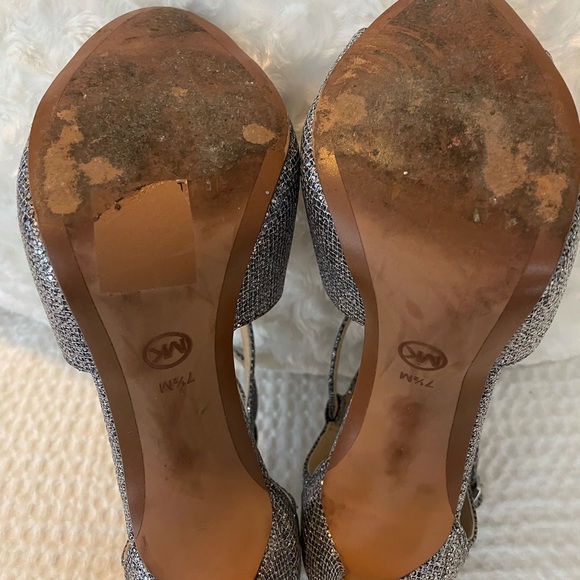 Michael Kors Gray Metallic Strappy Heels - Picture 4 of 5